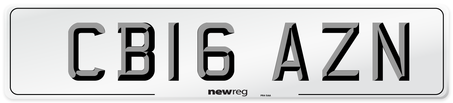 CB16 AZN Number Plate from New Reg